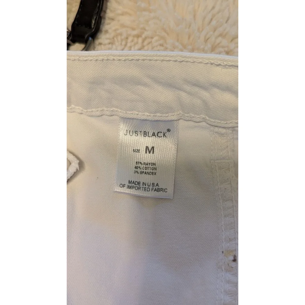 Women's Just Black White Denim Skirt Size M